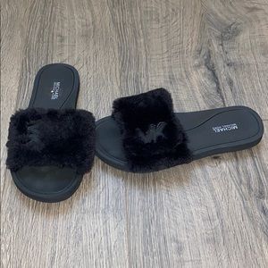 Michael Kors Fuzzy Slides